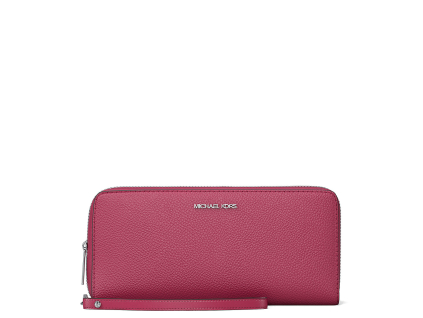 Michael Kors Peněženka Large Pebbled Leather Continental Dark Rapsberryf