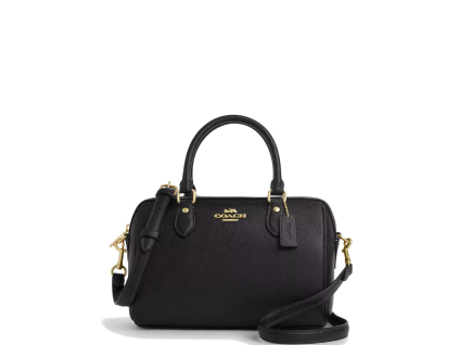 Coach crossgrain leather Rowan Gold Black