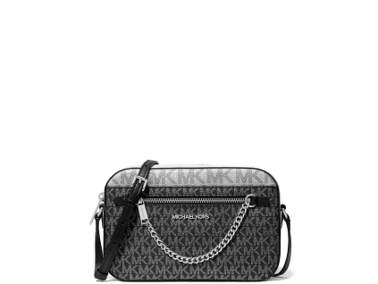 Michael Kors Jet Set Large Signature Logo Crossbody Bag Blacka