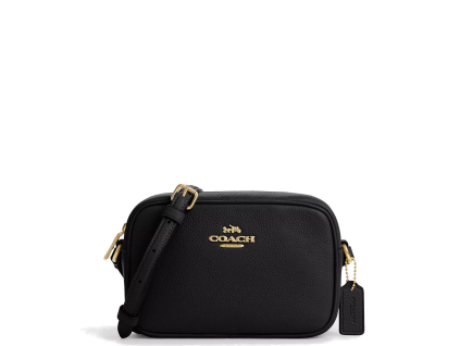 Coach Mini Jamie Camera Bag Pebbled Leather Gold Black
