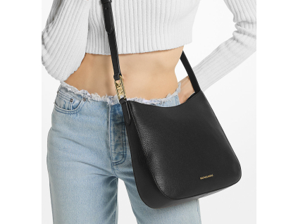 Michael Kors Kabelka Kensington Large Pebbled Leather Crossbody Bag Blackk
