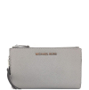 Jet Set Travel Double Zip Wristlet Pearl Grey
