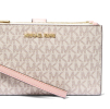 Michael Kors Jet Set Travel Signature Logo Smartphone Wallet Powder Blush Multia244