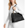 Michael Kors Trisha Large Pebbled Leather Shoulder Bag Blackc