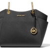 Michael Kors Jet Set Large Saffiano Leather Shoulder Bag Blacka234