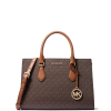 Michael Kors Sheila Medium Logo Satchel Brown2