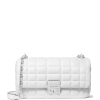 Michael Kors Tribeca Large Quilted Leather Shoulder Bag Optic Whitef23