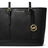 Michael Kors Jet Set Travel Small Saffiano Leather Top Zip Tote Bag Blacka23