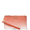 Michael Kors Peněženka Jet Set Large Ombré Signature Logo Wristlet Red Clay22