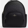 COACH Batoh Court Backpack In Signature Canvas Gold Charcoal Black3