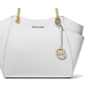 Michael Kors Jet Set Large Saffiano Leather Shoulder Bag Optic White234