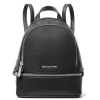 Michael Kors Batoh Rhea Extra Small Pebbled Leather Backpack Black Silver223