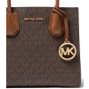 Michael Kors Mercer Medium Logo and Leather Accordion Crossbody Bag Brownaaa
