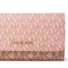 Michael Kors Jet Set Large Signature Logo Tri Fold Wallet Powder Blush Multi22
