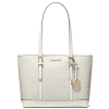 Michael Kors Kabelka Jet Set Travel Small Logo Top Zip Tote Bag Light Cream Multi22