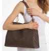 Christina Large Signature Logo Shoulder Bag Browncg