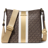 Michael Kors Kabelka Jet Set Small Signature Logo Stripe Crossbody Bag Brownf