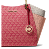 Michel Kors Jet Set Large Color Block Signature Logo Tote Bag Cherry Multij