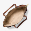 Michael Kors Kabelka Charlotte Large Logo and Leather Top Zip Tote Bag Brownb