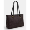 COACH Kabelka Station Tote Bag In Signature Canvas Gold Wallnut Blackc