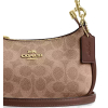 COACH Kabelka Teri Mini Crossbody Bag In Signature Canvas Gold Tan Brownhj