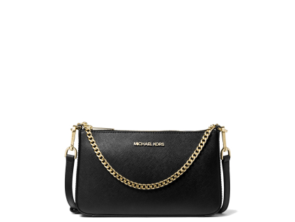 Michael Kors Jet Set Medium Saffiano Leather Crossbody Bag Blacka