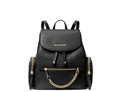 Michael Kors Batoh Jet Set Medium Pebbled Leather Backpack Blackaq