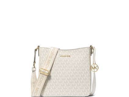 Michael Kors Jet Set Travel Small Signature Logo Messenger Bag Lt Cream Multi2