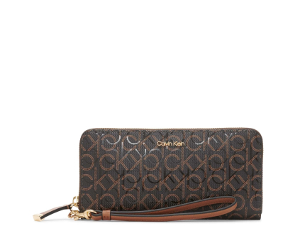 Calvin Klein Key Item Saffiano Continental Zip Around Wallet Brown Khaki Karamel11