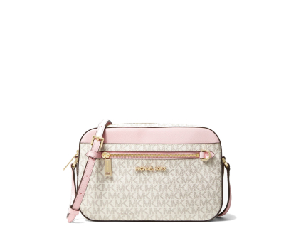 Michael Kors Jet Set Large Logo Crossbody Bag Powder Blush Multi23