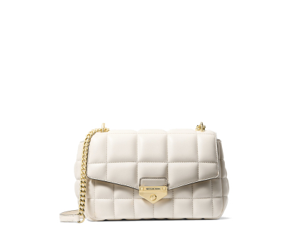 Michael Kors Soho Large Quilted Shoulder Bag Light creamu