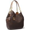 Michael Kors Lillie Signature Chain Shoulder Tote Brown Acorn Goldback