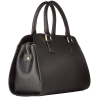 Calvin Klein On My Corner Saffiano Leather Satchel Black Goldside