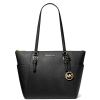 Michael Kors Charlotte Large Saffiano Leather Top Zip Tote Bag Black23