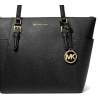 Michael Kors Charlotte Large Saffiano Leather Top Zip Tote Bag Black233
