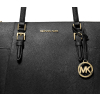 Michael Kors Charlotte Large Saffiano Leather Top Zip Tote Bag Black2334