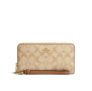 Coach Peněženka Zip Around Signature Canvas Light Khaki Light Saddlea2