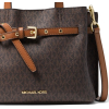 Michael Emilia Small Logo Satchel Brownaaa
