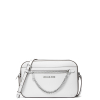 Michael Kors Jet Set Large Saffiano Leather Crossbody Bag White Silver22