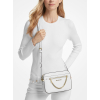 Michael Kors Jet Set Large Saffiano Leather Crossbody Bag White Silverm