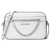 Michael Kors Jet Set Large Saffiano Leather Crossbody Bag White Silver223