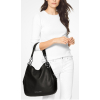 Michael Kors Lillie Chain Leather Hobo Black Silverperson