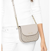Michael Kors Jacquard Signature Dome Crossbody Natural Cream Golde