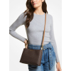 Michael Kors Trisha Medium Pebbled Leather Crossbody Bag Browncc