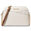 Michael Kors Jet Set Travel Medium Logo Dome Crossbody Bag Vanilla222
