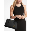 Michael Kors Sheila Medium Faux Saffiano Leather Satchel Blackc