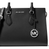 Michael Kors Sheila Medium Faux Saffiano Leather Satchel Black Silvera223
