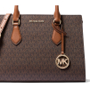 Michael Kors Sheila Medium Logo Satchel Brown234
