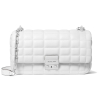 Michael Kors Tribeca Large Quilted Leather Shoulder Bag Optic Whitef234