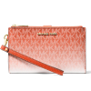 Michael Kors Peněženka Jet Set Large Ombré Signature Logo Wristlet Red Clay223
